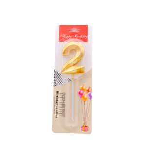 Bougie en forme de chiffre 2 pour gâteau d'anniversaire ou événement