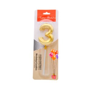 Bougie en forme de chiffre 3 pour gâteau d'anniversaire ou événement