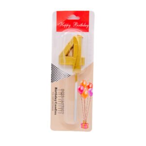 Bougie en forme de chiffre 4 pour gâteau d'anniversaire ou événement