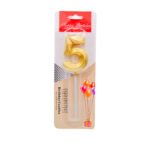 Bougie en forme de chiffre 5 pour gâteau d'anniversaire ou événement
