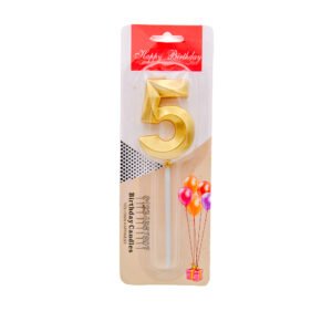 Bougie en forme de chiffre 5 pour gâteau d'anniversaire ou événement
